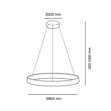 Lámpara colgante Lizer LED 48W plata