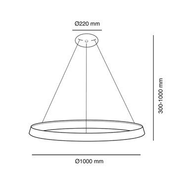 Lámpara colgante Lizer LED 72W plata