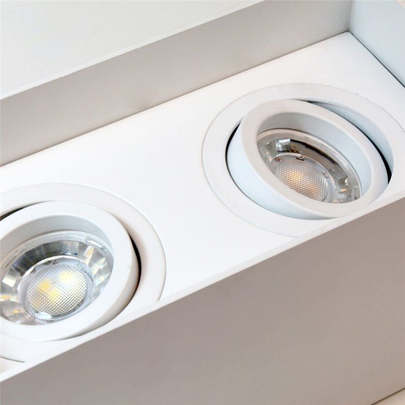Foco Clark 2xGU10 basculante blanco
