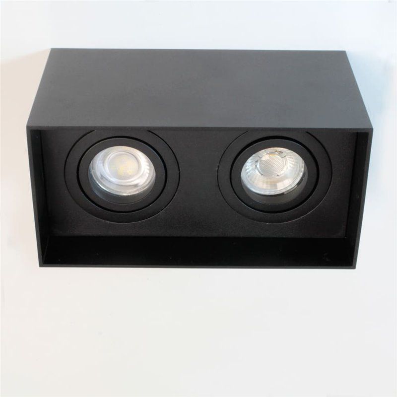 Foco Clark 2xGU10 basculante negro