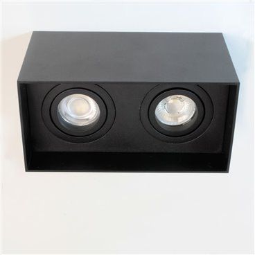 Spot inclinável preto Clark 2xGU10