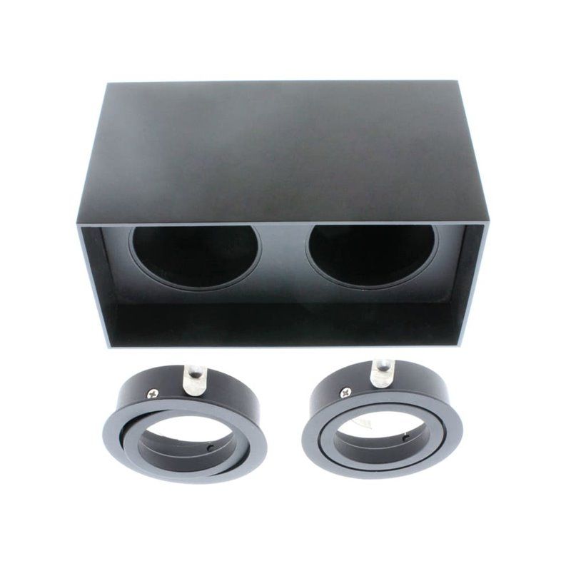 Foco Clark 2xGU10 basculante negro