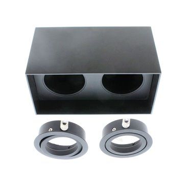 Foco Clark 2xGU10 basculante negro