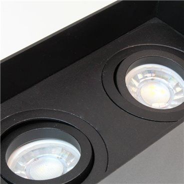 Foco Clark 2xGU10 basculante negro