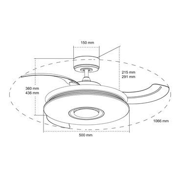 Ventilador DC Gaby LED RGB-CCT y Altavoz
