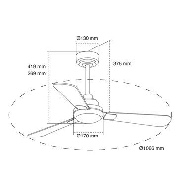 Ventilador Noe LED 3 CCT DC com lâminas reversíveis