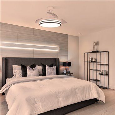 Ventilador de techo DC Louis 35W LED CCT Dimmable Blanco