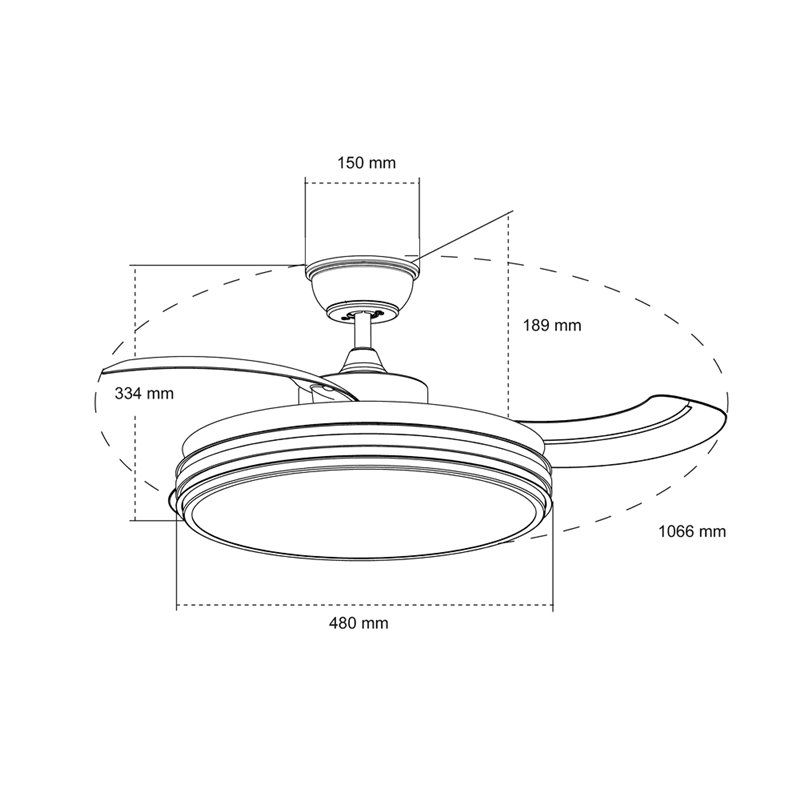 Ventilador de Teto Louis DC 35W LED CCT Branco