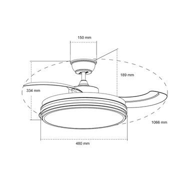 Ventilador de techo DC Louis 35W LED CCT Dimmable Blanco