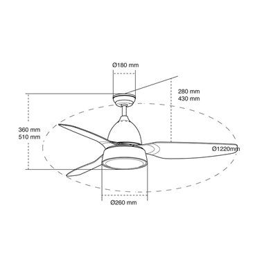 Ventilador DC  Enigma LED 3CCT 20W con Altavoz Oculto