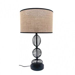 FABRILAMP 161271009 | Fionn Candeeiro de mesa 1xe27 Calça de linho bege preto 56x32x32 cm