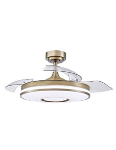 Ventilador Dani 72w 6117lm Cuero 4 Asp.desp. 108d 3000-4000-6000k Remoto, Memoria Y Temporizador