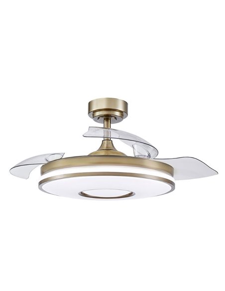 Ventilador Dani 72w 6117lm Cuero 4 Asp.desp. 108d 3000-4000-6000k Remoto, Memoria Y Temporizador