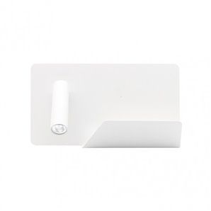 Aplique 3w 4000k Miguel Angel Izqdo Blanco C/usb Y Estante 150lm 16x28x12 Cm Orientable