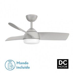 Ventilador 24w Dc Haur Plata 3 Asp.6 Veloc.107d  2 Tijas C/remoto, Memoria Y Temp.3000-4000-600k