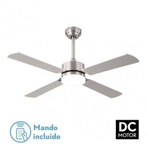  FABRILAMP 173591403 | Fan 18w Dc Hupe Nickel 4 Asp.6 Vel.107d Remote, memory and Temp.3000-4000-6000k 2