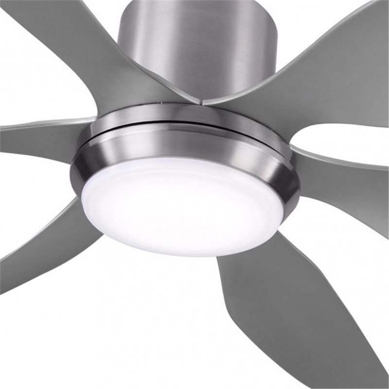 Ventilador Dc Otto 24w 2950lm Niquel 6 Aspas Plata Reg.x167d 3000-4000-6000k 2tijas C/remoto, Memoria y Temporizador