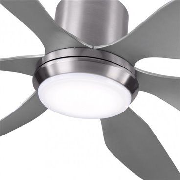 Ventilador Dc Otto 24w 2950lm Niquel 6 Aspas Plata Reg.x167d 3000-4000-6000k 2tijas C/remoto, Memoria y Temporizador