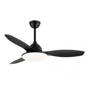 Ventilador Dc Negro Yael 72w 3000-4000-6000k 122d 7200Llm 3 Aspas, Remoto+temporizador+memoria 2