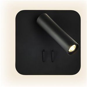 Aplique 2+6w 4000k Manet Cuadrado Negro 130lm Doble Encendido 14x14x12 Cm 2