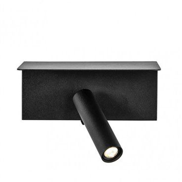 FAB 171661009 | Aplique 3W 4000k Leonardo Preto com prateleira e USB 150lm com interruptor 14x18x14cm
