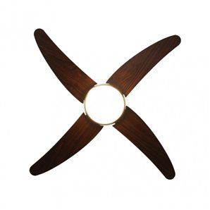 Ventilador 2xe27 Dc Klod Cuero/cerezo4 Asp.6 Vel  117d C/remoto 2