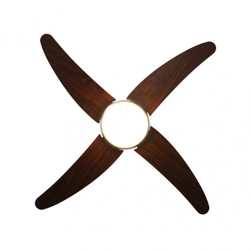 Ventilador 2xe27 Dc Klod Cuero/cerezo4 Asp.6 Vel  117d C/remoto