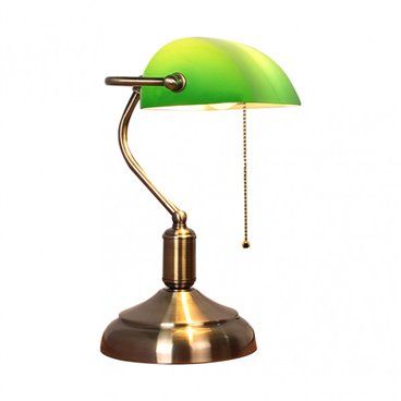 Sobremesa Abogado 1xe27 Cuero/verde 38x26x18 Cm