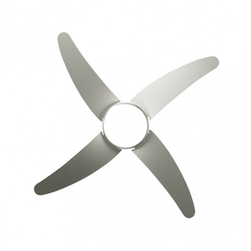 Ventilador 2xe27 Dc Klod Niquel/plata 4 Asp.6 Vel 117d C/remoto