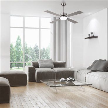Ventilador 18w Dc Hupe Niquel 4 Asp.6 Vel.107d  Remoto,memoria Y Temp.3000-4000-6000k