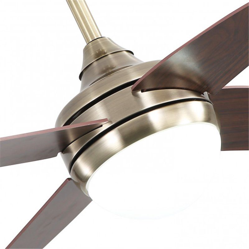 Ventilador 2xe27 Dc Klod Cuero/cerezo4 Asp.6 Vel  117d C/remoto