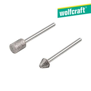 Set 2 muelas de diamante cono cilíndrico y puntiaguda 5989000 wolfcraft