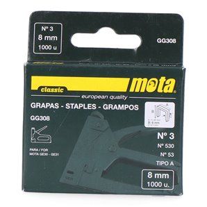 Grapas número 3 de 8mm 1000 uni gg308 mota