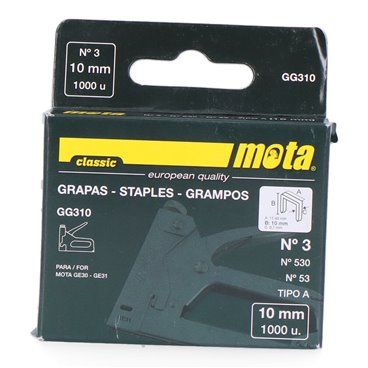 Grapas número 3 de 10mm 1000 uni gg310 mota