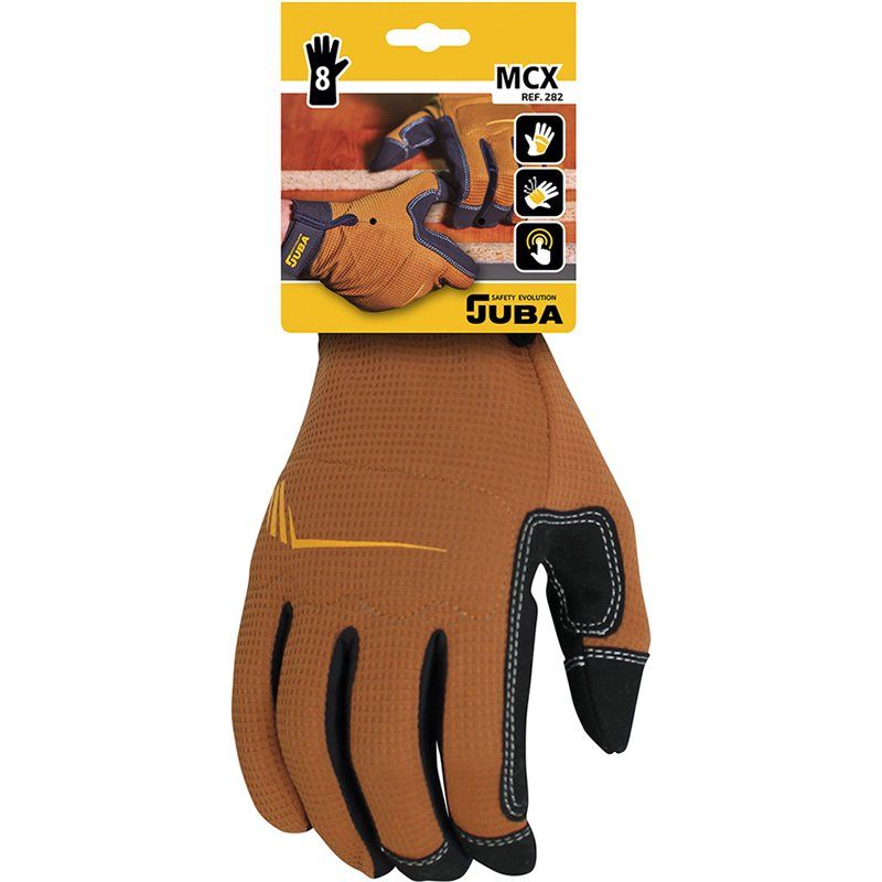 Luva de trabalho touch couro sintético/elastano...