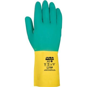 Guante de trabajo bicolor latex talla 8 juba