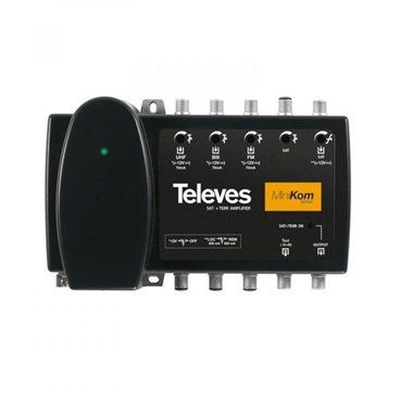 Central amplificador MINIKOM MATV+FI 4E/1S F FM-BIII-U-FI