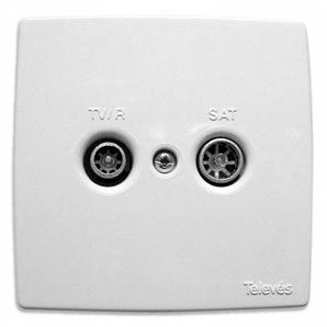 Deckel für anschluss von TV/FM - SAT (weiß-Televes 5440 2
