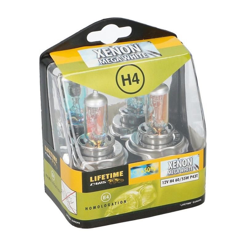 Set 2 bombillas para coche 12V h4 xenon