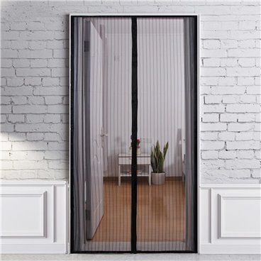 Cortina Mosquitera Para Puertas Con Cierre Central Magnetico Automatico 120 x 240 (Alt.) cm. Color Negro.