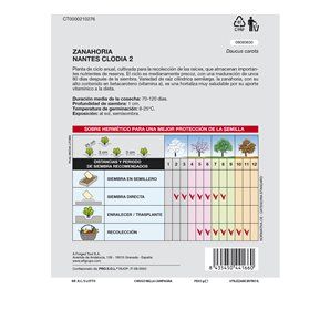 Semillas Zanahoria Nantes Temprana (7 Gramos). Semillas Verduras, Horticultura, Horticola, Semillas Huerto. 2
