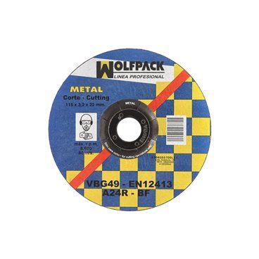 Disco Corte Abrasivo Metal 115x3,2x22 mm.