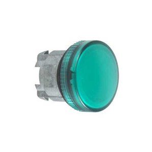 Cabeça piloto luminosa diâmetro 22 redondo com lente verde lisa