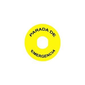 ETIQUETA PARADA DE EMERGENCIA 90MM.