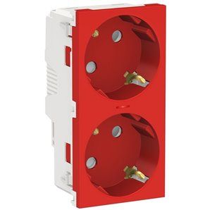 SCHUKO DOBLE CON PILOTO ROJO