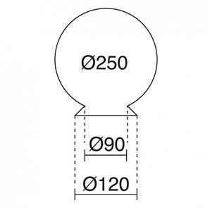 Globo bayoneta Opal Ø250mm - Boca 12cm 2