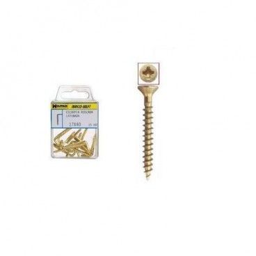 Tornillo Cabeza Plana Pozidriv Bicromatado 4,0x30 mm.  9 unidades