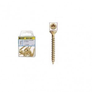 Tornillo Cabeza Plana Pozidriv Bicromatado 4,0x40 mm. 15 unidades