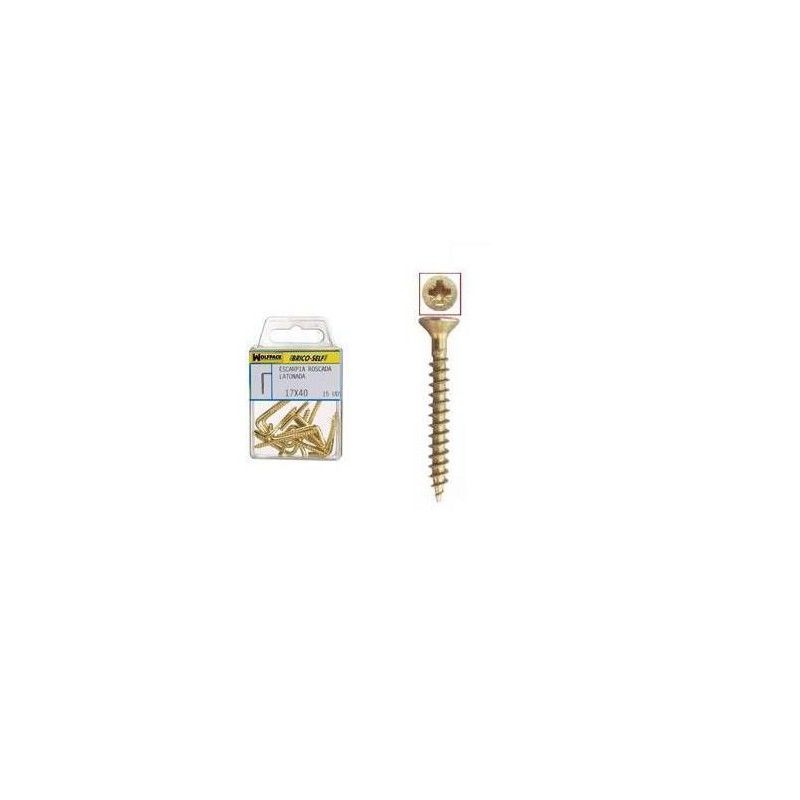 Tornillo Cabeza Plana Pozidriv Bicromatado 4,0x40 mm. 15 unidades