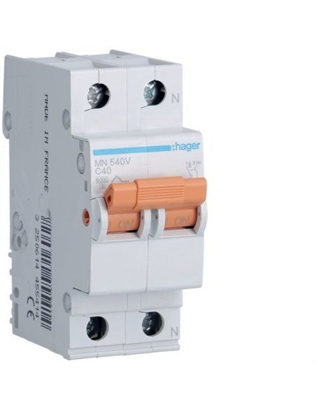 HAGER MN540V | Circuit breaker MN 1P+N 40A curve C